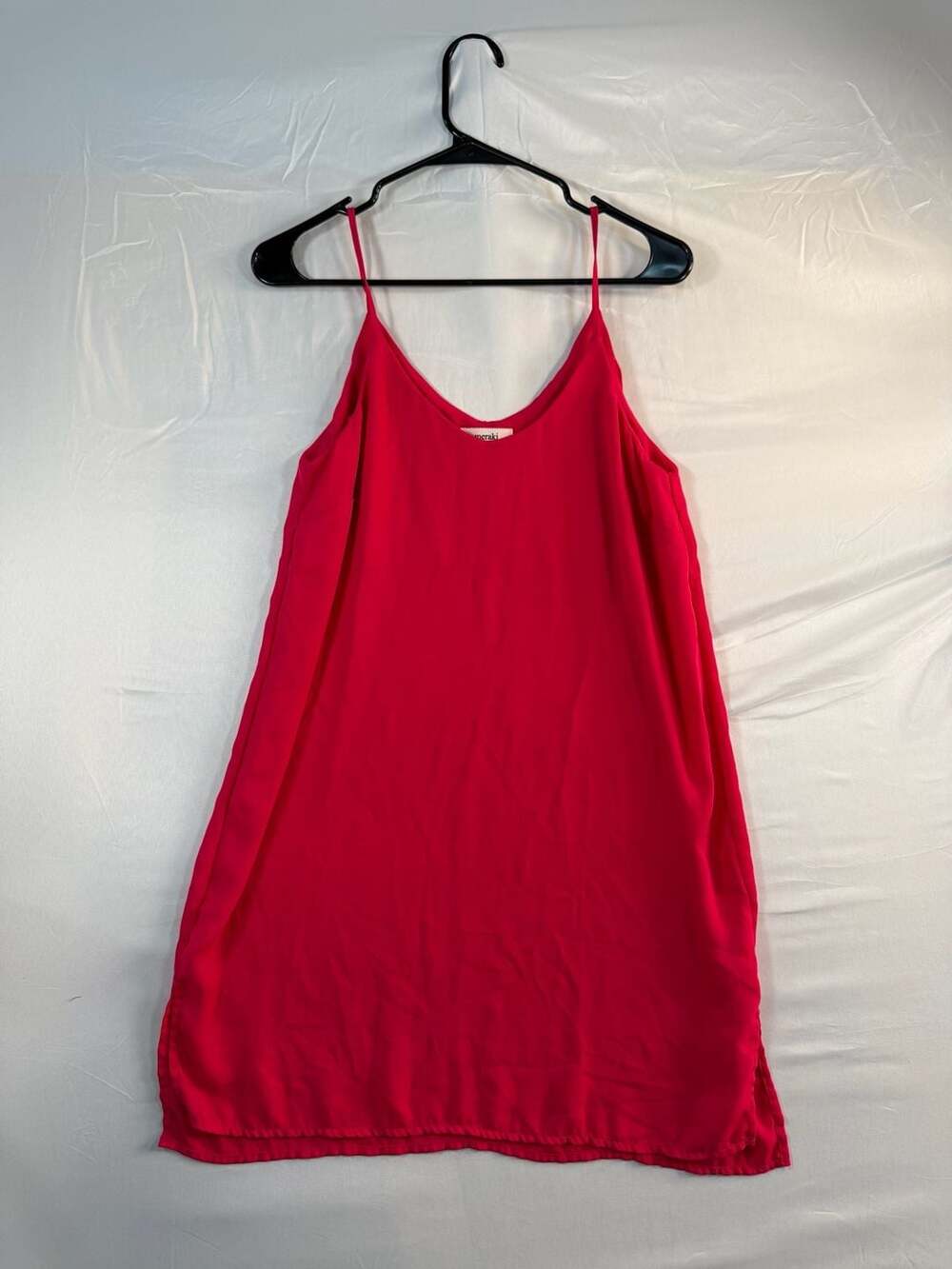 meraki Cami Dress Size M Fuchsia Pink Slip V-Neck